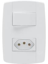 Conjunto Interruptor Simples 10A + Tomada 20A 250V Ilumi Lev