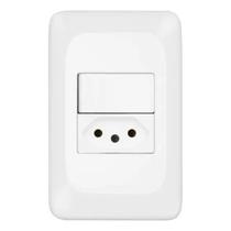 Conjunto Interruptor Simples 10a+ Tomada 2p+t 20a 4x2 - Pial Pop