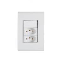 Conjunto Interruptor Simples + 2 Tomada 2P+T 10A 4x2 Tramontina Liz