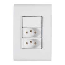 Conjunto Interruptor Simples + 2 Tomadas 20a - Linha Liz - Tramontina Conjunto Interruptor Simples + 2 Tomadas 20a - Linha Liz - Tramontina