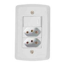 Conjunto Interruptor Simples + 2 Tomadas 20a - Linha Lux2 - Tramontina