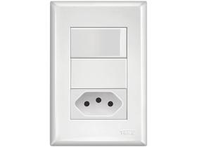 Conjunto Interruptor Simples 20A e Tomada - Fame Branco