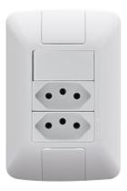 Conjunto Interruptor Simples 6A + 2 Tomada 20A 250V Aria Conjunto Interruptor Simples 6A + 2 Tomada 20A 250V Aria
