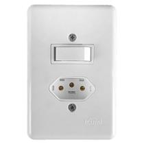 Conjunto Interruptor Simples 6A com Tomada 2P+T 10A 250V Stylus Ilumi