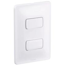 Conjunto Interruptor Simples Duplo Branco 680101 Pial Zeffia
