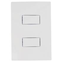 Conjunto Interruptor Simples Duplo Branco i9 9418 Ilumi