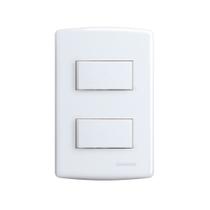 Conjunto Interruptor Simples Duplo Branco Siena 6521 Alumbra