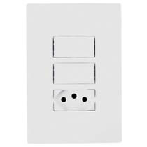 Conjunto Interruptor Simples Duplo Com Tomada 10A I9 Ilumi