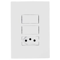 Conjunto Interruptor Simples Duplo Com Tomada 10A i9 Ilumi