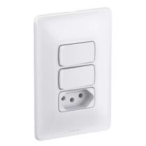 Conjunto Interruptor Simples Duplo Com Tomada 10A Pial Zeffia Conjunto Interruptor Simples Duplo Com Tomada 10A Pial Zeffia