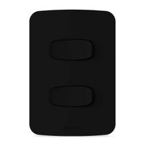 Conjunto Interruptor Simples Duplo Preto Gracia Maxx 85676 Alumbra