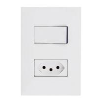 Conjunto Interruptor Simples e Tomada 10A Branco 615074BC Pial Plus+