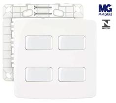 Conjunto Interruptor Simples + Paralelo 4x4 Margirius B3