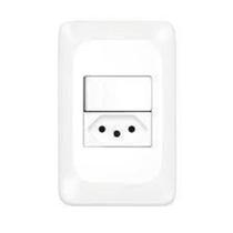 Conjunto interruptor simples + tomada 10A 2P+T Pial Pop Legrand
