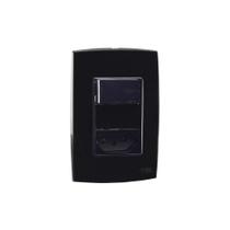 Conjunto Interruptor Simples + Tomada 10A Placa 4X2 Distanciada Preto Force Line