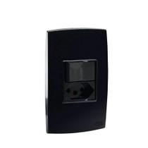 Conjunto Interruptor Simples + Tomada 10A Preto Force Line