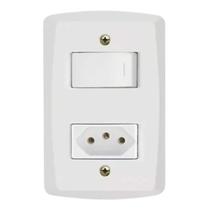 Conjunto interruptor simples + tomada 10a tramontina lux 264 Conjunto interruptor simples + tomada 10a tramontina lux 264
