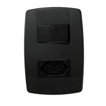 Conjunto Interruptor Simples + Tomada 20A 250V 4X2 Preta Conjunto Interruptor Simples + Tomada 20A 250V 4X2 Preta