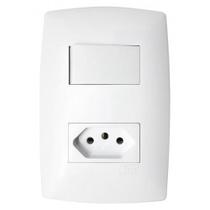 Conjunto Interruptor Simples + Tomada 20A 4X2 - Branco Conjunto Interruptor Simples + Tomada 20A 4X2 - Branco