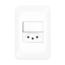 Conjunto Interruptor Simples +tomada 2p+t 10a 4x2 - Pial Pop