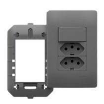 Conjunto Interruptor Simples + Tomada Dupla 20a Habitat Onix Conjunto Interruptor Simples + Tomada Dupla 20a Habitat Onix