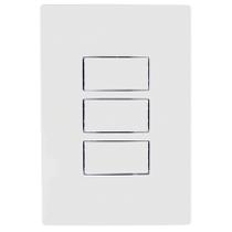 Conjunto Interruptor Simples Triplo 4x2 Branco i9 9419 Ilumi