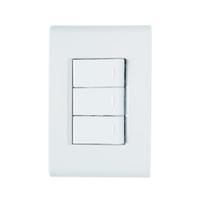 Conjunto Interruptor Simples Triplo 57170/070 Tramontina Liz Conjunto Interruptor Simples Triplo 57170/070 Tramontina Liz