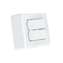 Conjunto Interruptor Sobrepor Simples 2 Tecla Branca Durín