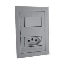 Conjunto interruptor + tomada 10A - Dicompel Ekron cinza Conjunto interruptor + tomada 10A - Dicompel Ekron cinza