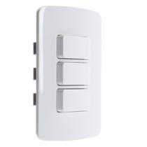 Conjunto Interruptor Triplo 3 Teclas Simples B3 Margirius