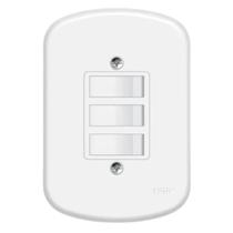 Conjunto Interruptor Triplo Simples - 0656 Fame Blanc Conjunto Interruptor Triplo Simples - 0656 Fame Blanc