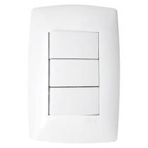 Conjunto Interruptor Triplo Simples 4X2 - Blux Home Branco -