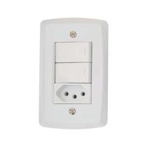 Conjunto Interruptores Simples + Tomada 10A Lux2 Tramontina - Branco