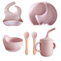 Conjunto Introdução Alimentar Bebê Silicone 6 Peças Prato - Ln