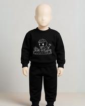 Conjunto Inverno Bebê Moletom Capote Felpado Secagem Rápida - Estampado Dino Aventureiro enino