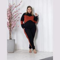 Conjunto Inverno Blusa Manga Longa Com Capuz E Calça Comprida Plus Size Conjunto Inverno Blusa Manga Longa Com Capuz E Calça Comprida Plus Size