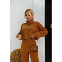 Conjunto Inverno De Frio Pantalona Com Gola Mousse Tricot e Trico Lançamento