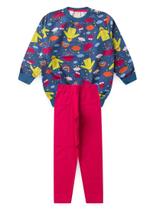 Conjunto Inverno Menina Azul Blusão e Legging em Cotton Brincando na Chuva Conjunto Inverno Menina Azul Blusão e Legging em Cotton Brincando na Chuva