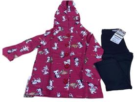 Conjunto Inverno Menina Bebê Casaco cCapuz Flanelado Dog Calça Legging Grossa Flanelada - Carinhoso Conjunto Inverno Menina Bebê Casaco cCapuz Flanelado Dog Calça Legging Grossa Flanelada - Carinhoso