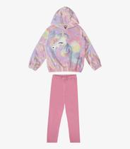 Conjunto inverno menina blusa e legging - unicórnio - Fleece