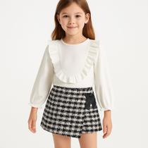 Conjunto Inverno Menina Blusa e Shorts Tweed Infanti Conjunto Inverno Menina Blusa e Shorts Tweed Infanti