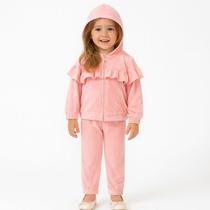 Conjunto Inverno Menina Blusa Veludo e Saia Infanti