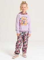 Conjunto Inverno Menina Lilás Blusão Com Capuz e Calça em Moletom Ursinho Florido Conjunto Inverno Menina Lilás Blusão Com Capuz e Calça em Moletom Ursinho Florido
