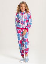 Conjunto Inverno Menina Pink Jaqueta Com Capuz e Calça em Moletom Ursinhos Fofinhos