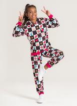 Conjunto Inverno Menina Preto Blusão com Capuz e Calça em Moletom Quadrinhos Mágicos Conjunto Inverno Menina Preto Blusão com Capuz e Calça em Moletom Quadrinhos Mágicos