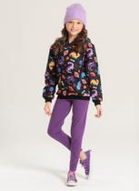 Conjunto Inverno Menina Preto Blusão com Capuz e Legging em Cotton Dino Espacial Conjunto Inverno Menina Preto Blusão com Capuz e Legging em Cotton Dino Espacial