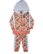 Conjunto Inverno Menina Quadriculado Floral Rosê - Pimentinha Kids