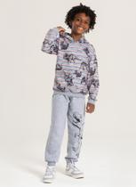 Conjunto Inverno Menino Mescla Blusão com Capuz e Calça em Moletom Pequeno Dino Conjunto Inverno Menino Mescla Blusão com Capuz e Calça em Moletom Pequeno Dino