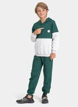 Conjunto Inverno Menino Verde Blusão com Recorte e Calça com Cadarço em Moletom MLK