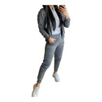 Conjunto inverno Moletom Flanelado com ziper e Capuz Feminino Conjunto inverno Moletom Flanelado com ziper e Capuz Feminino